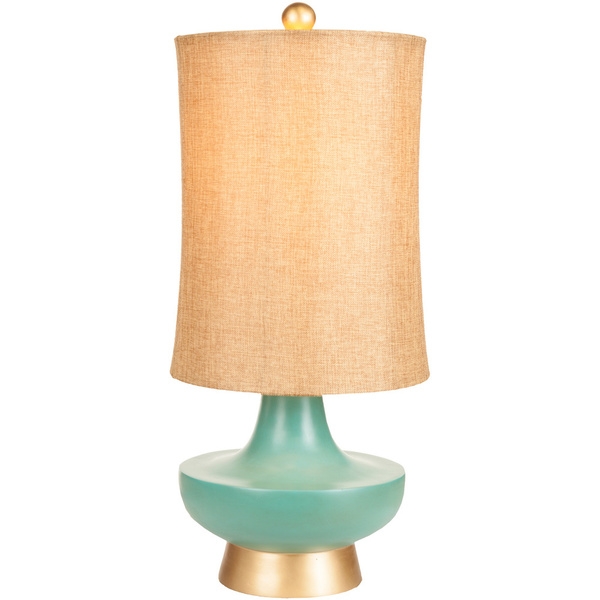 Turquoise over Bronze Natural Shade Lamp - Image 0