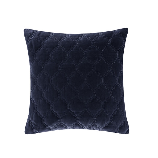 Velvet Ogee Quilted Cotton Throw Pillow , 20''x 20''-Insert inculded - Image 0