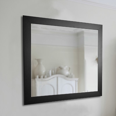 American Made Rayne Black Satin Wide Wall Mirror - Image 0