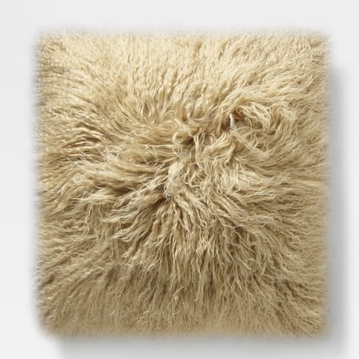 Mongolian Lamb Pillow Cover - Pebble (24" Sq.) - Image 0