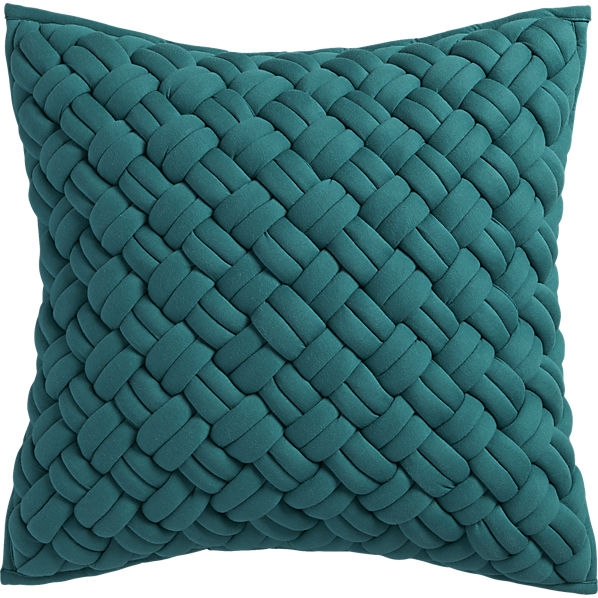 Jersey interknit green 20" pillow with feather insert - Image 0