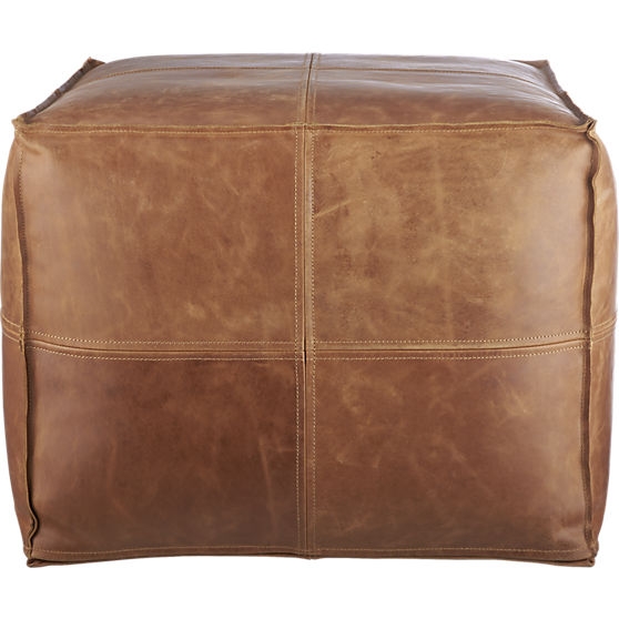 Leather pouf - Image 0