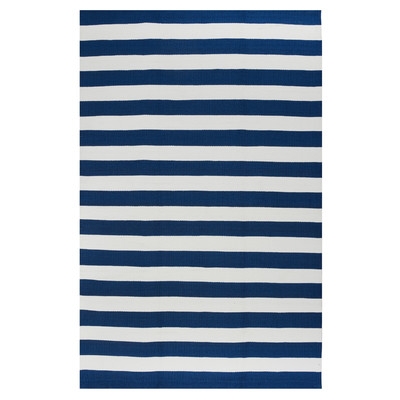Nantucket Striped Blue & White Indoor/Outdoor Area Rug - Image 0