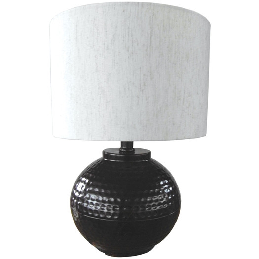 Hammered Metal 18" H Table Lamp with Drum Shade - Image 0