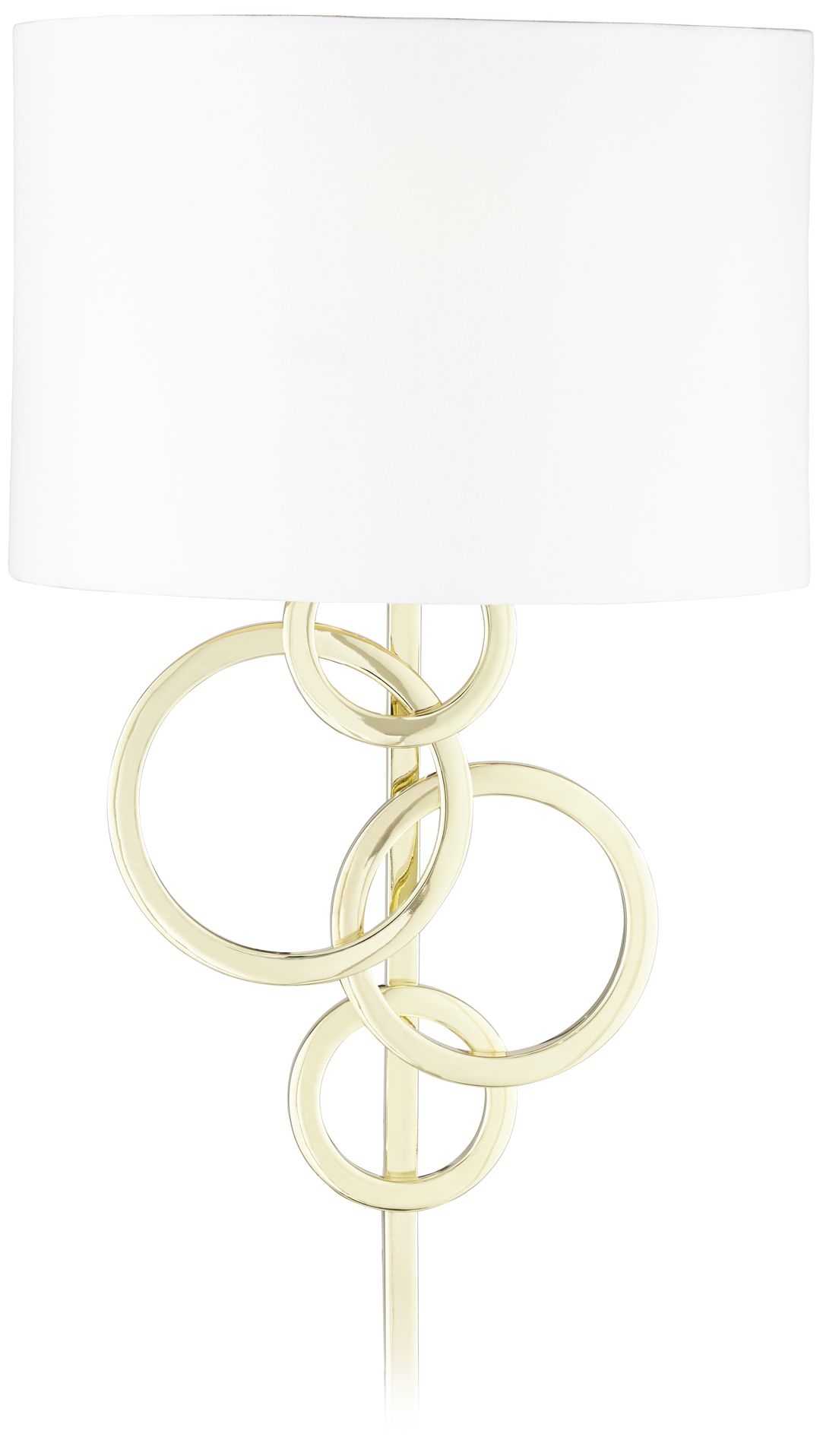 Possini Euro Design Circles Polished Brass Plug-In Wall Lamp - Image 0