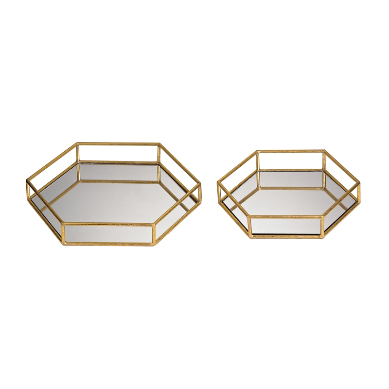 Mirrored hexagonal trays - Image 0
