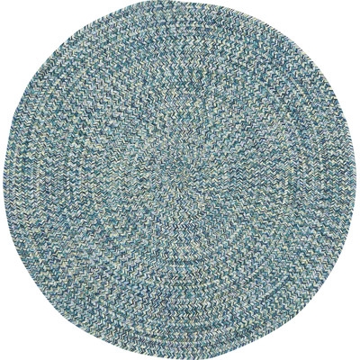 Sea Pottery Blue Variegated Outdoor Area Rug - 7'6" Round - Image 0