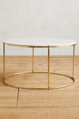 Leavenworth Marble Coffee Table - Brass - Image 0