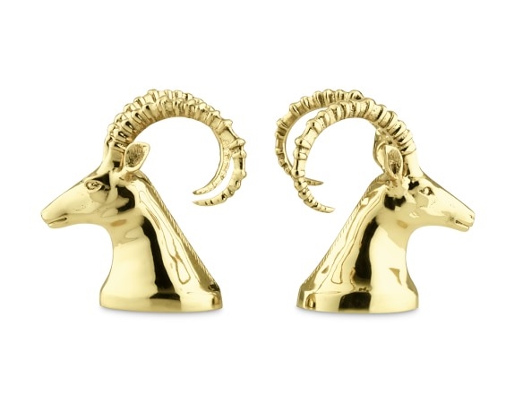 Ibex Bookends, Brass (set of 2) - Image 0