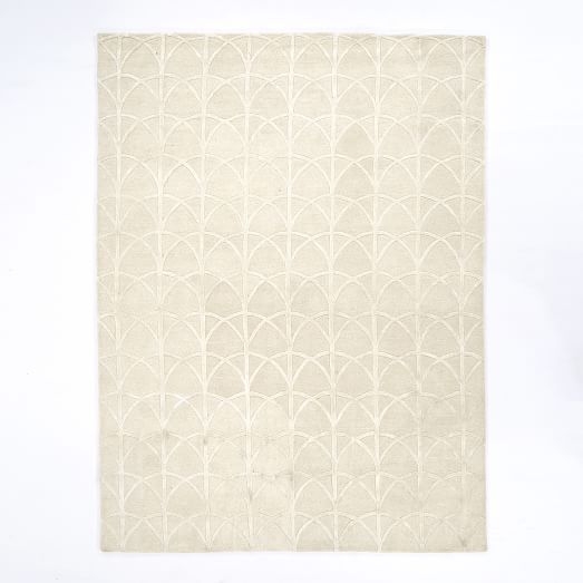 Scallop Wool Rug, 9'x12', Ivory - Image 0