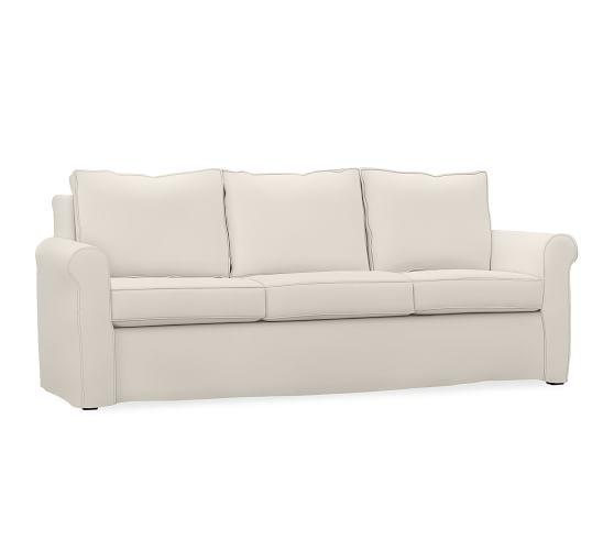Cameron Roll Arm Slipcovered Sofa - Twill, Cream - Image 0