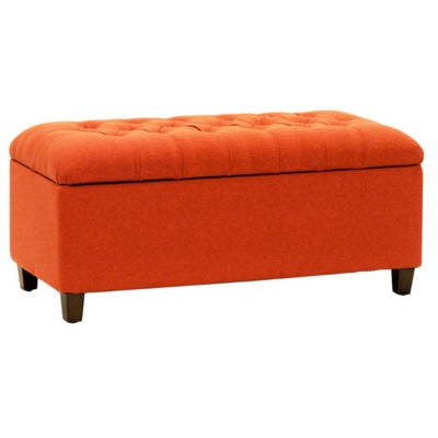 Candace Tufted Storage Bench - Orange / Red - Image 0