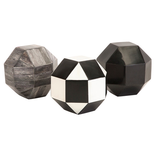 Nikki Chu 3 Piece Harris Geometric Bone Ball Sculpture Set - Image 0