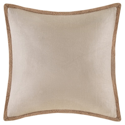 Trim Linen Throw Pillow - Beige - 20x20 - With Insert - Image 0
