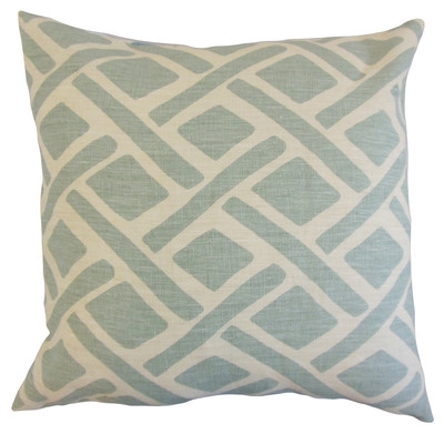 Moton Geometric Linen Throw Pillow- 18" H x 18" W-down insert - Image 0