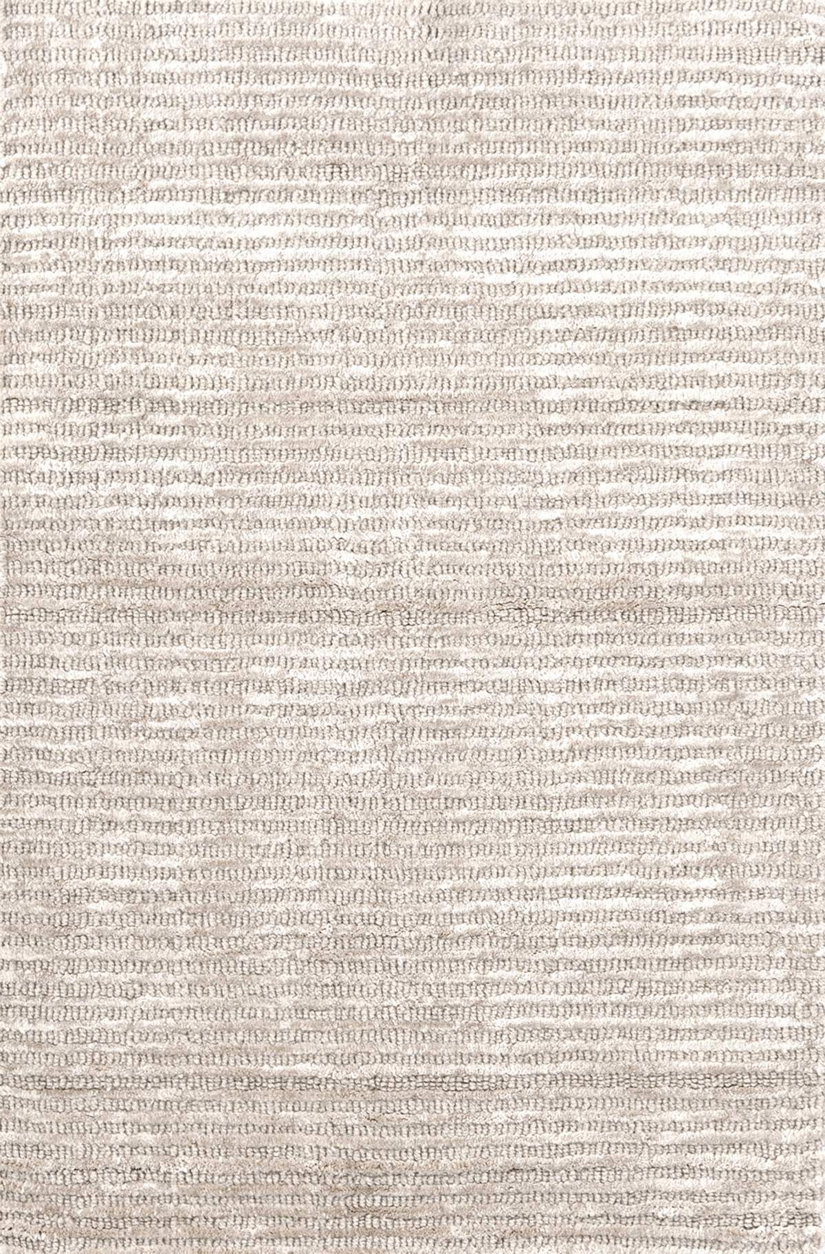 CUT STRIPE IVORY HAND KNOTTED RUG - Image 0