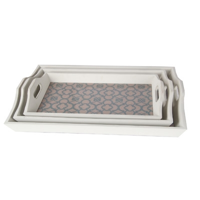 3 Piece Wooden Tray Set - Image 0