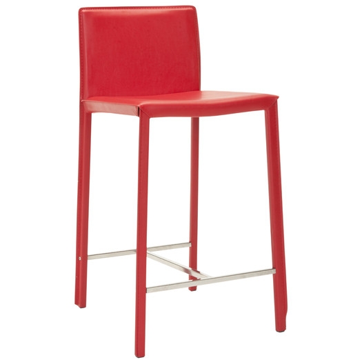 East Rolstone 24" Bar Stool with Cushion-Red-Set of 2 - Image 0