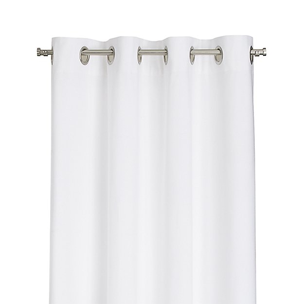 Wallace Grey Grommet Curtains - White - 84" - Image 0