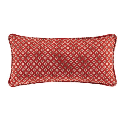 Aberdeen Cotton Lumbar Pillow-10"x20"-Madder red-Insert - Image 0