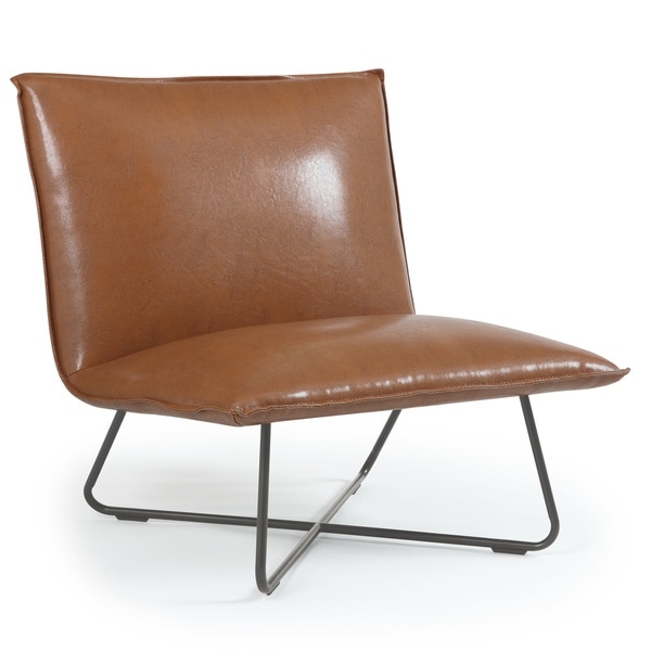 Saddle Brown Pillow Lounge Chair - Image 0