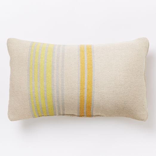 Outdoor Block Stripe Pillow - Frost Gray - 12"x21" - Polyester fill insert - Image 0