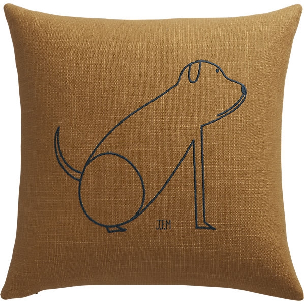 dog 16" pillow with down-alternative insert - Image 0
