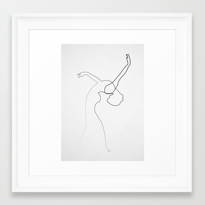 One line Dancer- 12" X 12"- Framed - Image 0