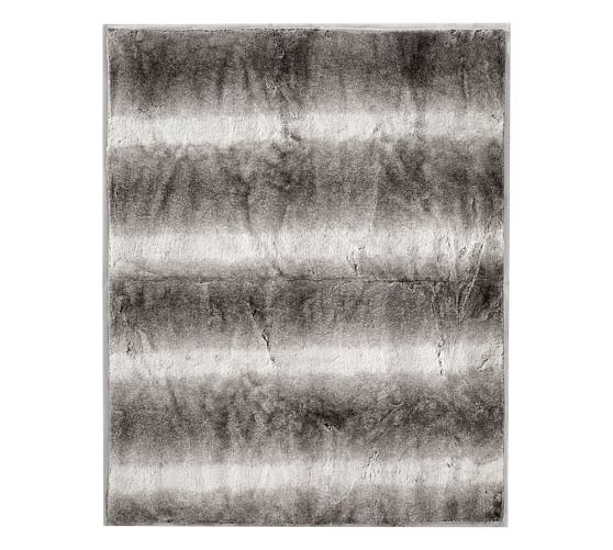 Faux Fur Throw - Gray Ombre - Image 0