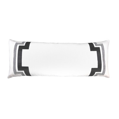 Embroidered Long Linen Lumbar Pillow - Image 0