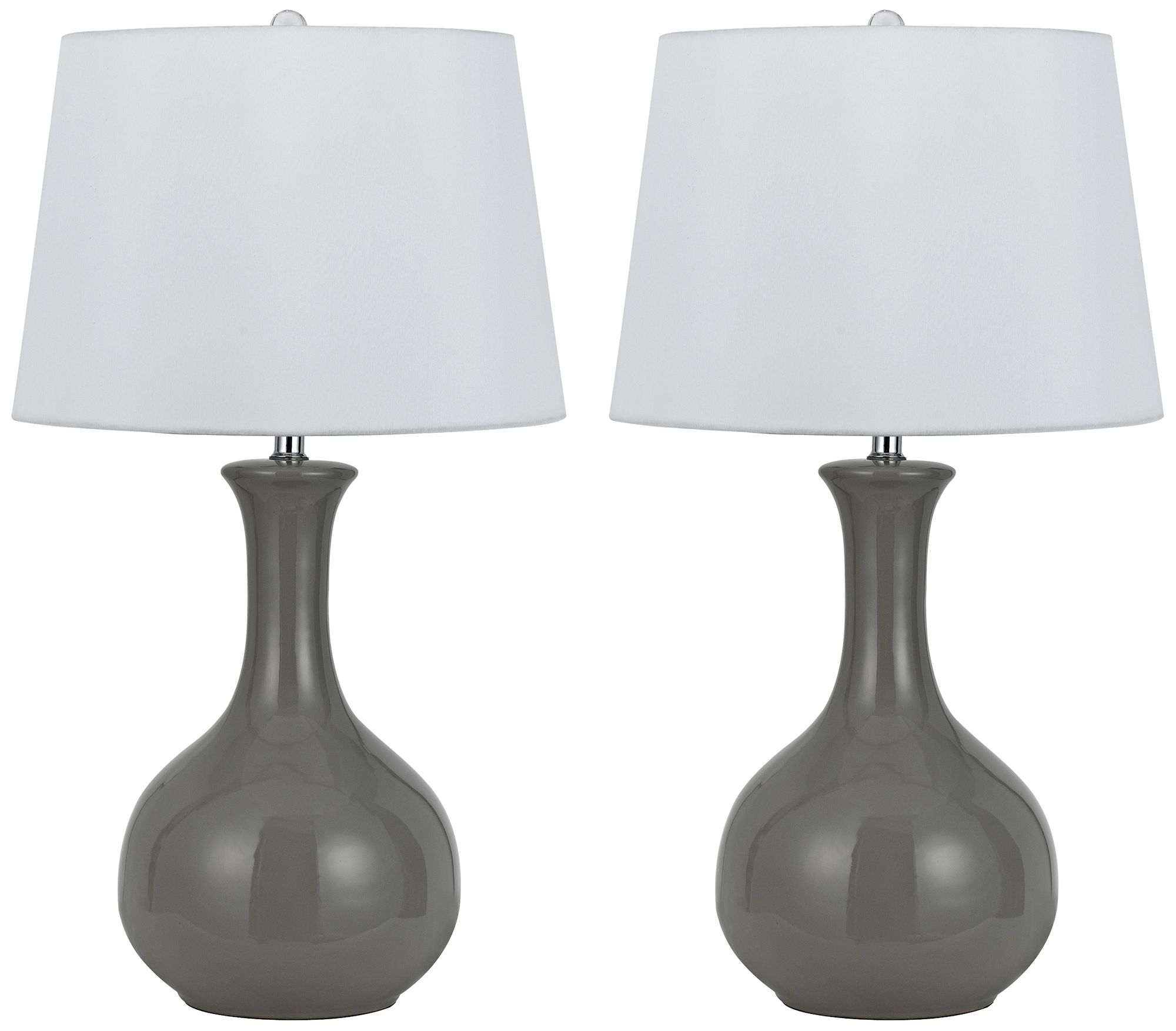 Almeria Warm Gray Ceramic Table Lamp Set of 2 - Image 0