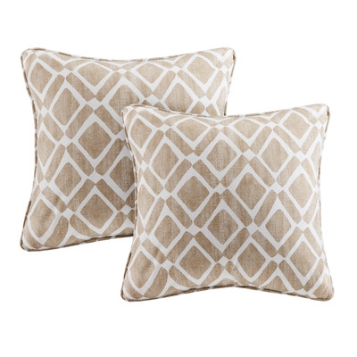 Delray Throw Pillow - Tan -20" - Polyester/Polyfill insert (set of 2) - Image 0