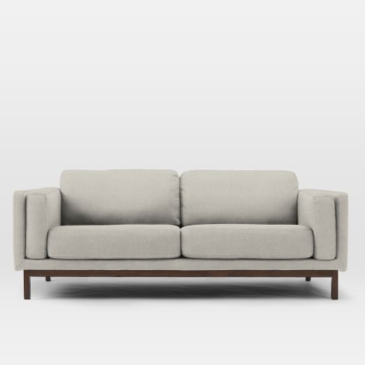 Dekalb Upholstered Sofa - Basketweave, Putty Gray - Image 0