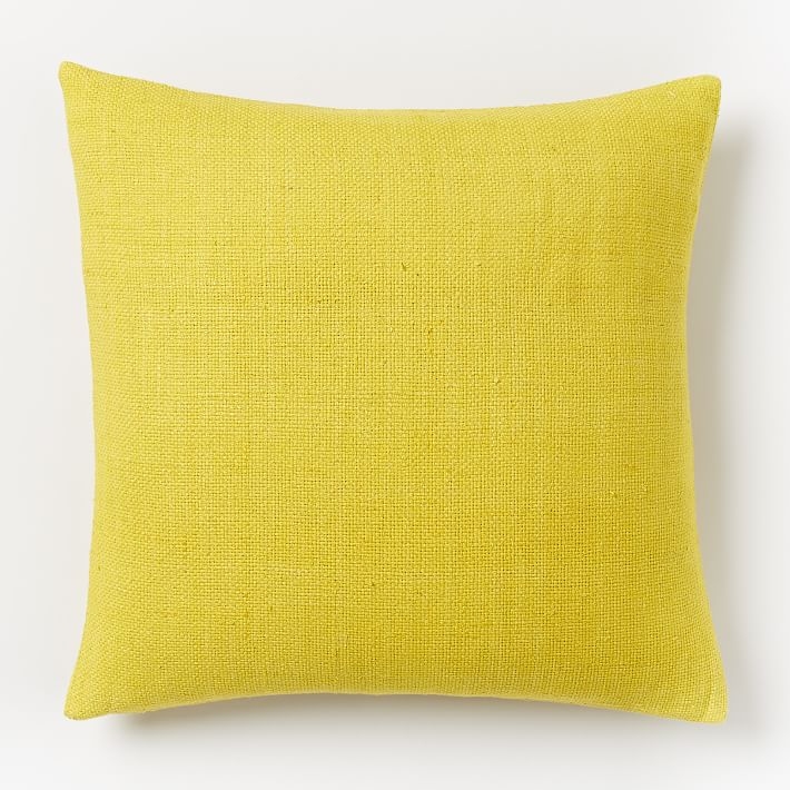 Silk Hand-Loomed 20"sq. Pillow Cover - Citrus Yellow - Insert Sold Separately - Image 0
