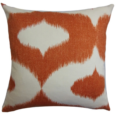 Leilani Ikat Throw Pillow-Orange-18"x18"-With INsert - Image 0