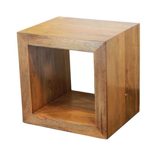 Uniquely Styled Wooden Cube End Table - Image 0