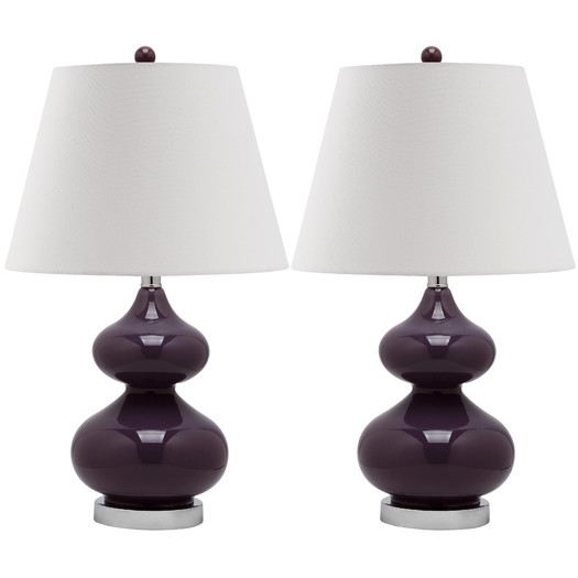 Courtney 24" H Table Lamp with Empire Shade - Dark Purple - Image 0