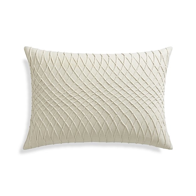 Averie 22"x15" Pillow with Feather-Down Insert - Creamy Ivory - Image 0