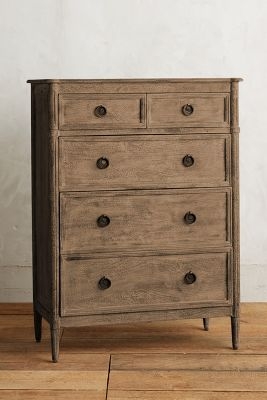 Washed Wood Five-Drawer Dresser - Image 0