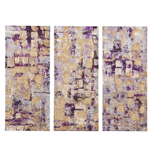 "Glided Violet Gel Coat" by Blakely Bering 3 Piece Painting Print Set on Wrapped Canvas - Image 0