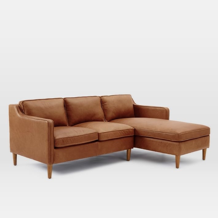 Hamilton 2-Piece Leather Chaise Sectional - Left Arm Loveseat + Right Arm Chaise - Image 0