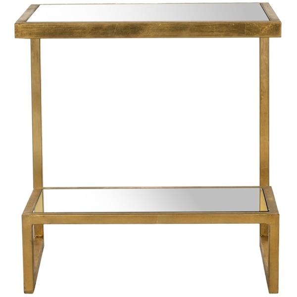 Gold/ Mirror Top Accent Table - Image 0