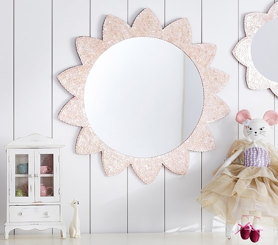 Large Pink Sunflower Capiz Mirror - Image 0
