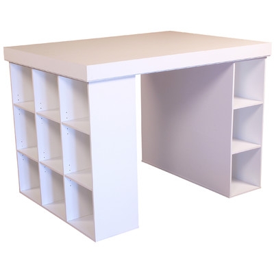 Project Center Writing Desk with Bookcase and 3 Bin Cabinet - Image 0