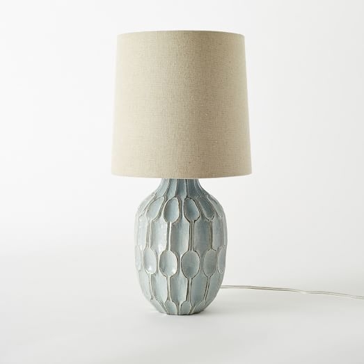 Linework Ceramic Table Lamp - Blue - Image 0