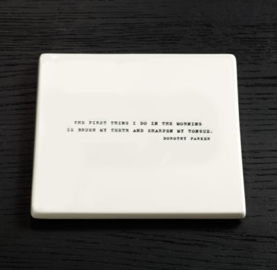 LITERARY QUOTE COASTERS, DOROTHY PARKER - 4" SQ. - Image 0