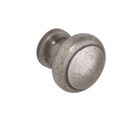 Pitted Round Knob - VINTAGE PEWTER - Image 0