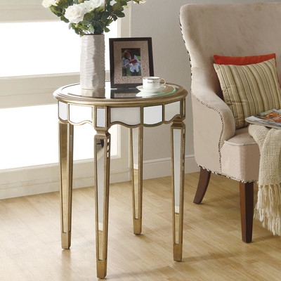 Mirrored Scalloped End Table by Monarch Specialties Inc. - Image 0