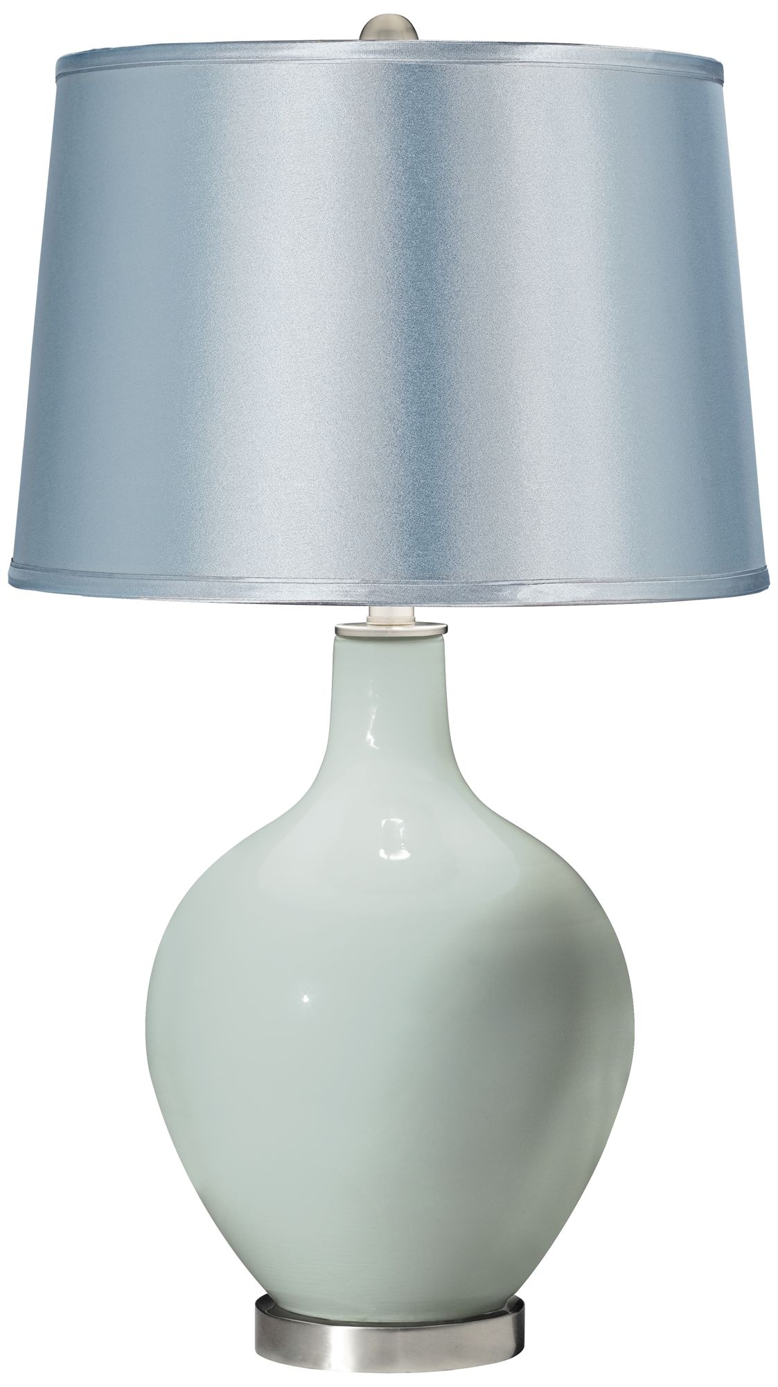 Take Five - Satin Pale Blue Shade Ovo Table Lamp - Image 0