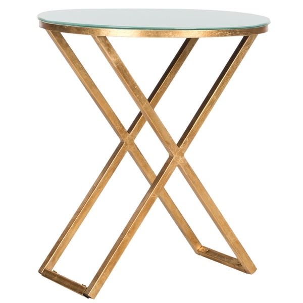 Safavieh Treasures Riona Gold/ White Top Accent Table - Image 0